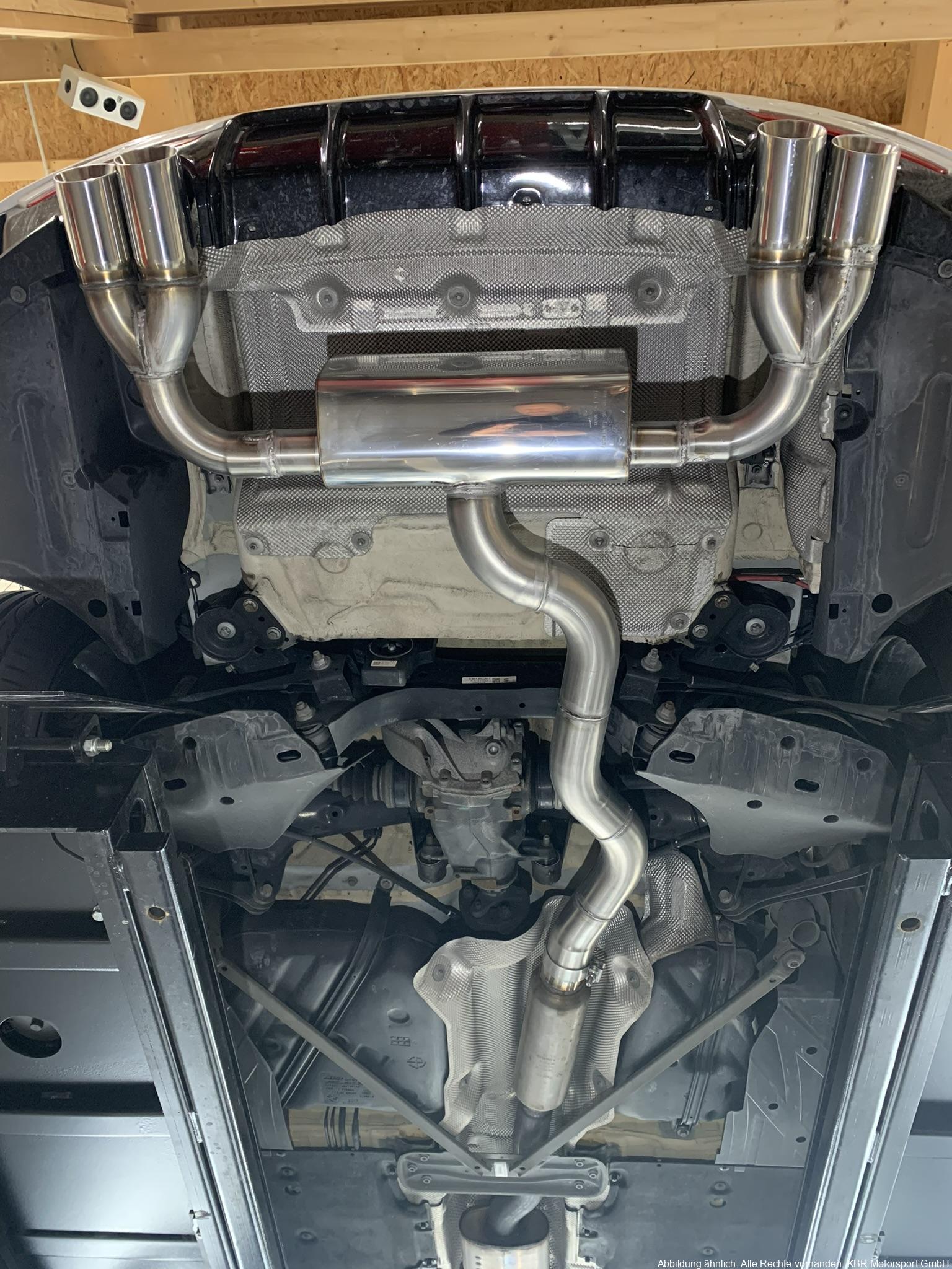 Handgefertigter Edelstahl Auspuff-Endschalldämpfer 4-Rohr