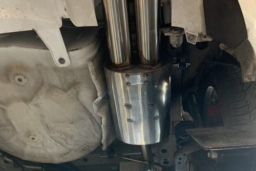 Handgefertigte Edelstahl Auspuffanlage inkl. Abgasklappe ab OPF 2x90mm