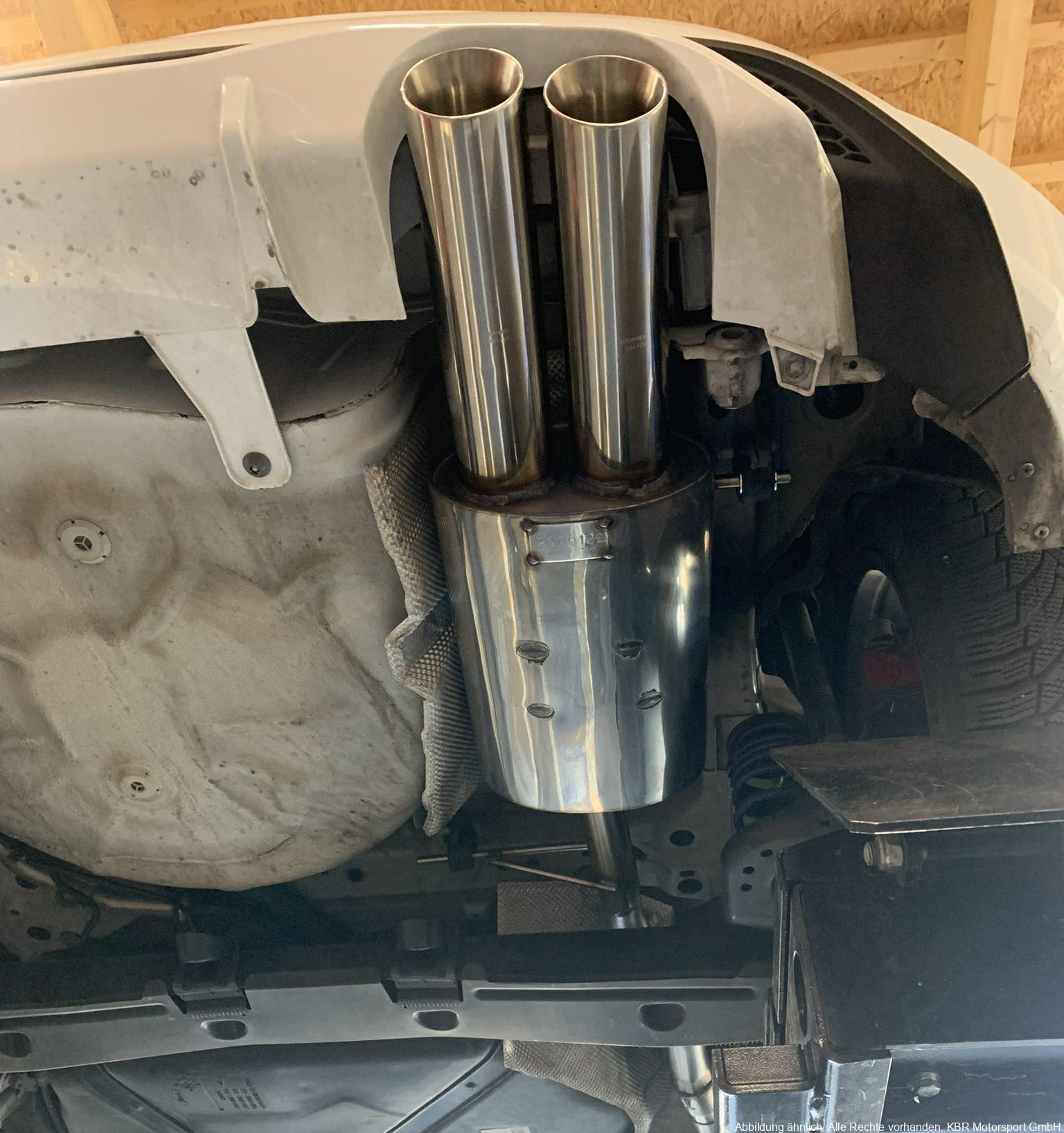 Handgefertigte Edelstahl Auspuffanlage inkl. Abgasklappe ab OPF 2x90mm