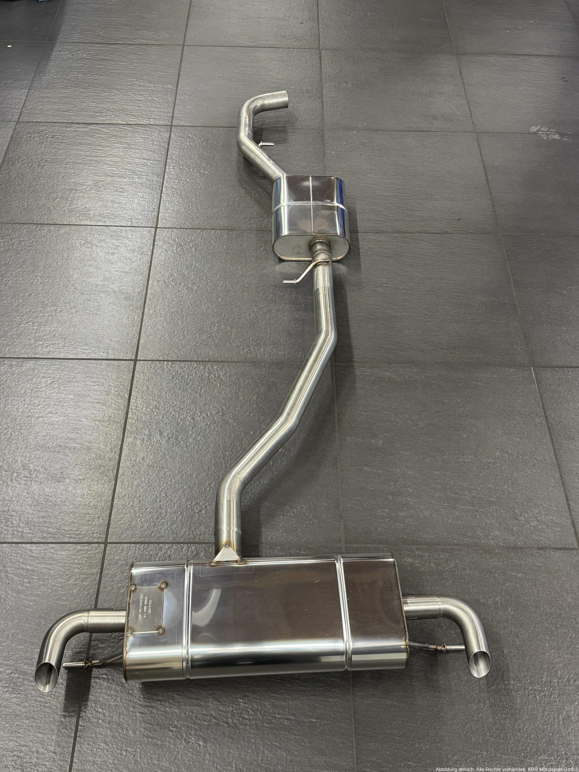 Handgefertigte Edelstahl Auspuffanlage (Serienendrohre in der Stoßstange)
