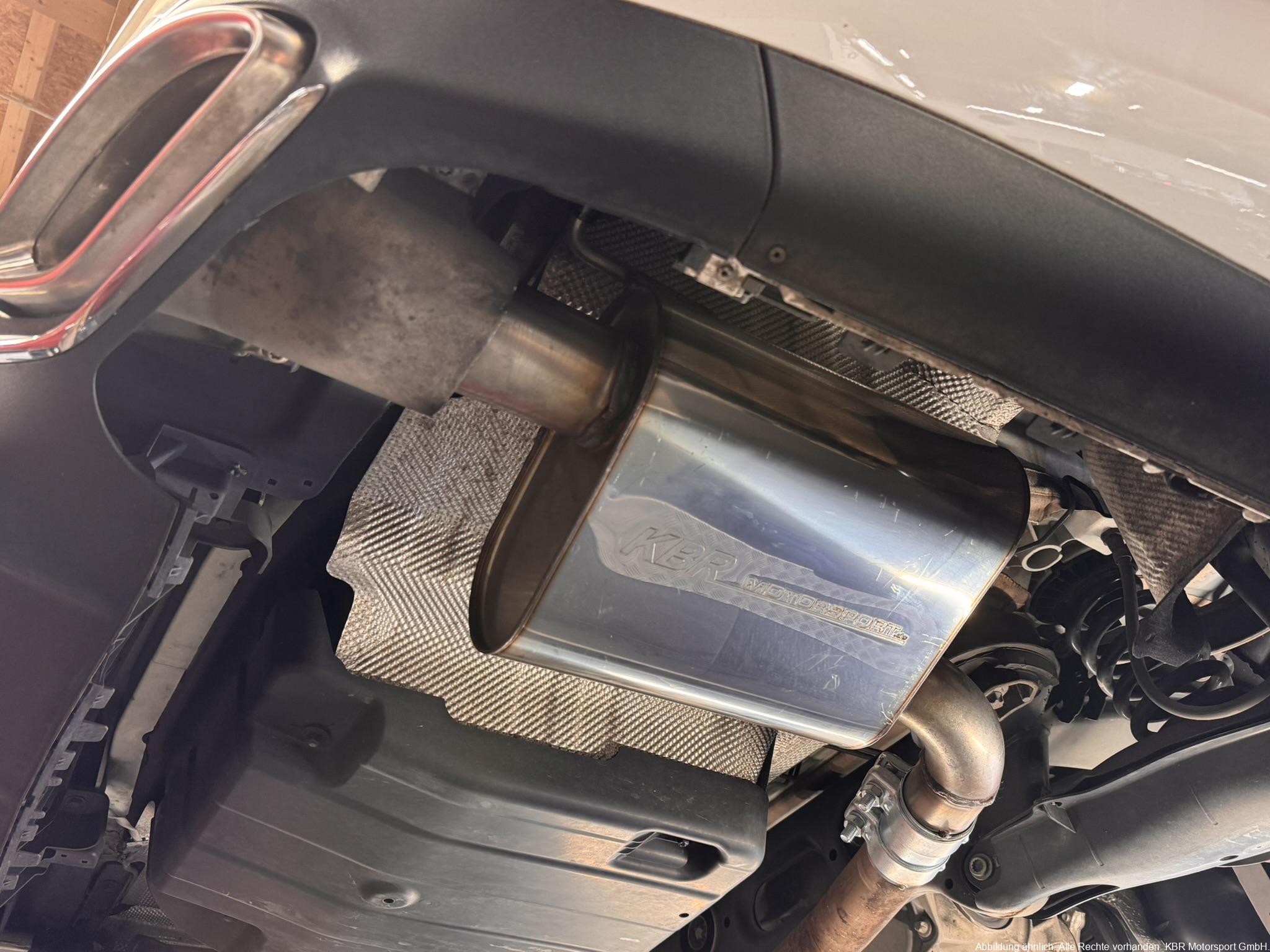 Handgefertigter Edelstahl Auspuff-Endschalldämpfer (Serienendrohre in der Stoßstange)