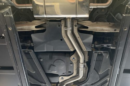 Handgefertigte Edelstahl Auspuffanlage (Serienendrohre in der Stoßstange) Nur Frontantrieb!