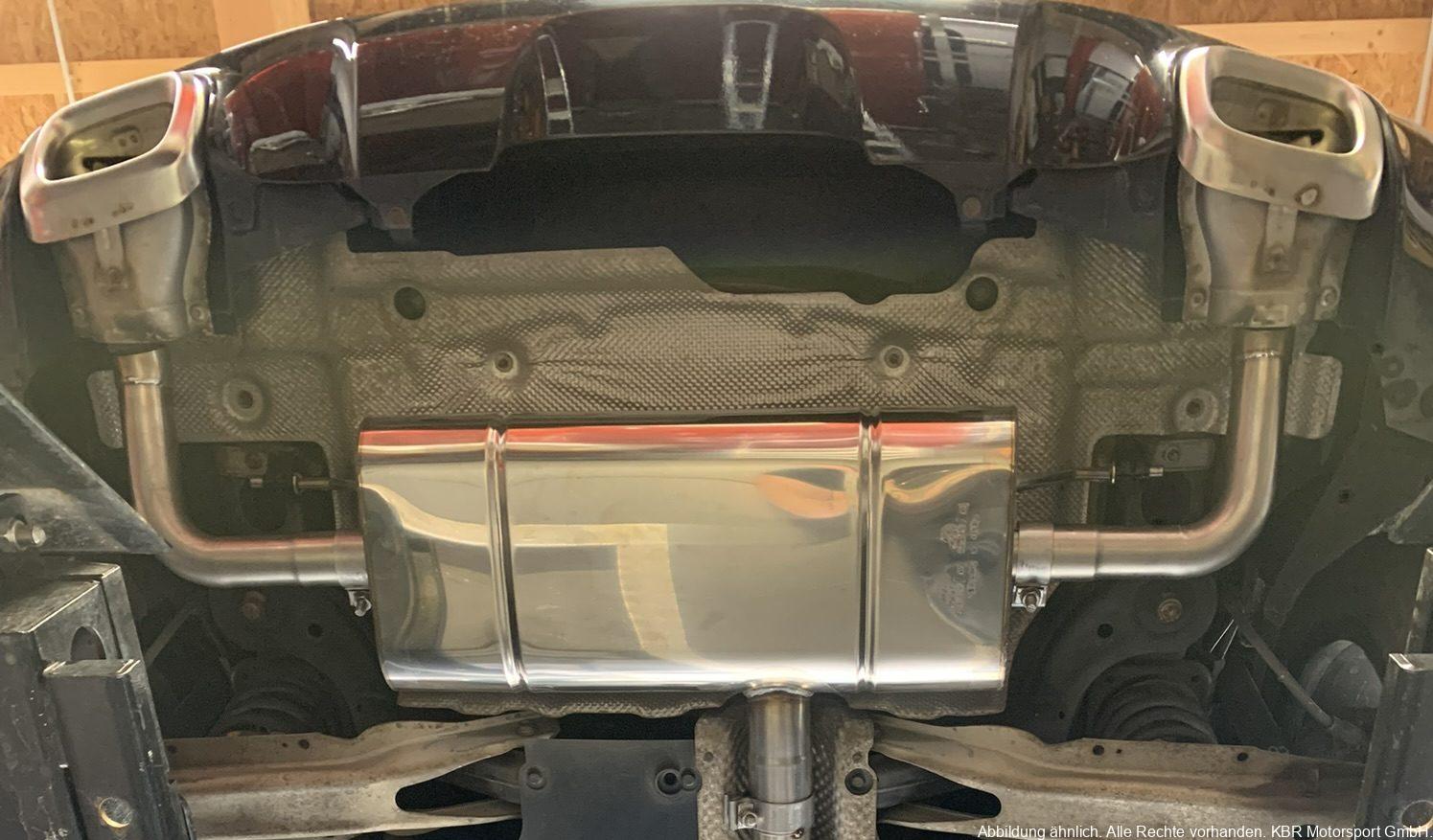 Handgefertigter Edelstahl Auspuff-Endschalldämpfer (Serienendrohre in der Stoßstange)