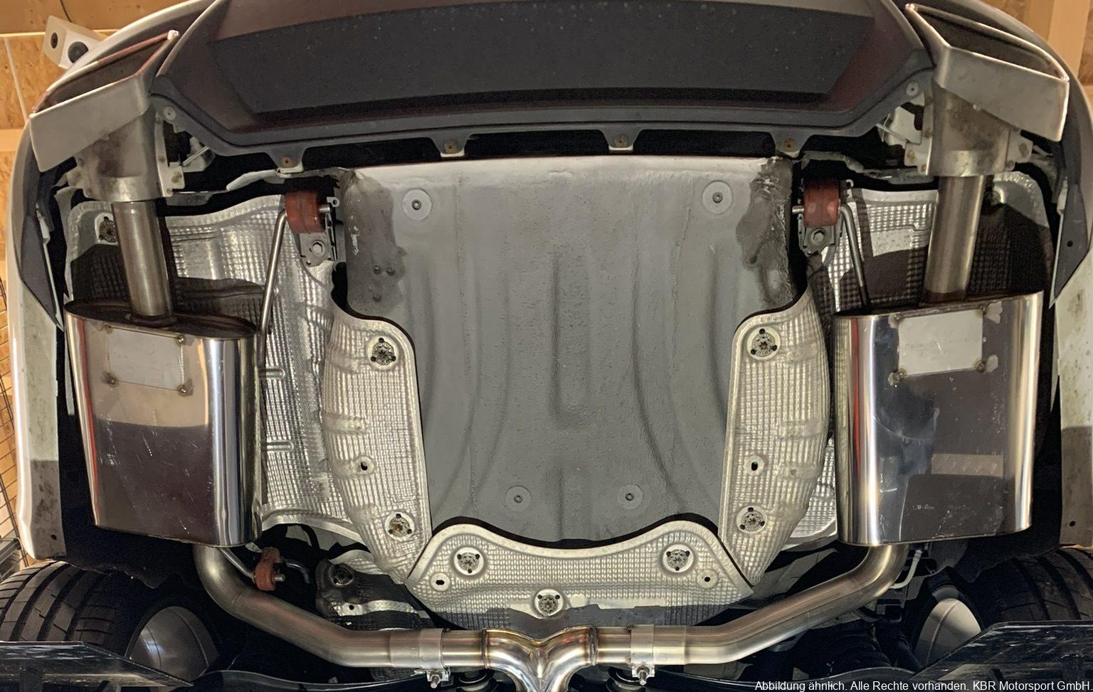 Handgefertigter Edelstahl Auspuff-Endschalldämpfer (Serienendrohre in der Stoßstange)