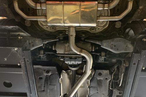 Handgefertigter Edelstahl Auspuff-Endschalldämpfer (Halbanlage ab OPF mit 2 Elektronischen Klappen)