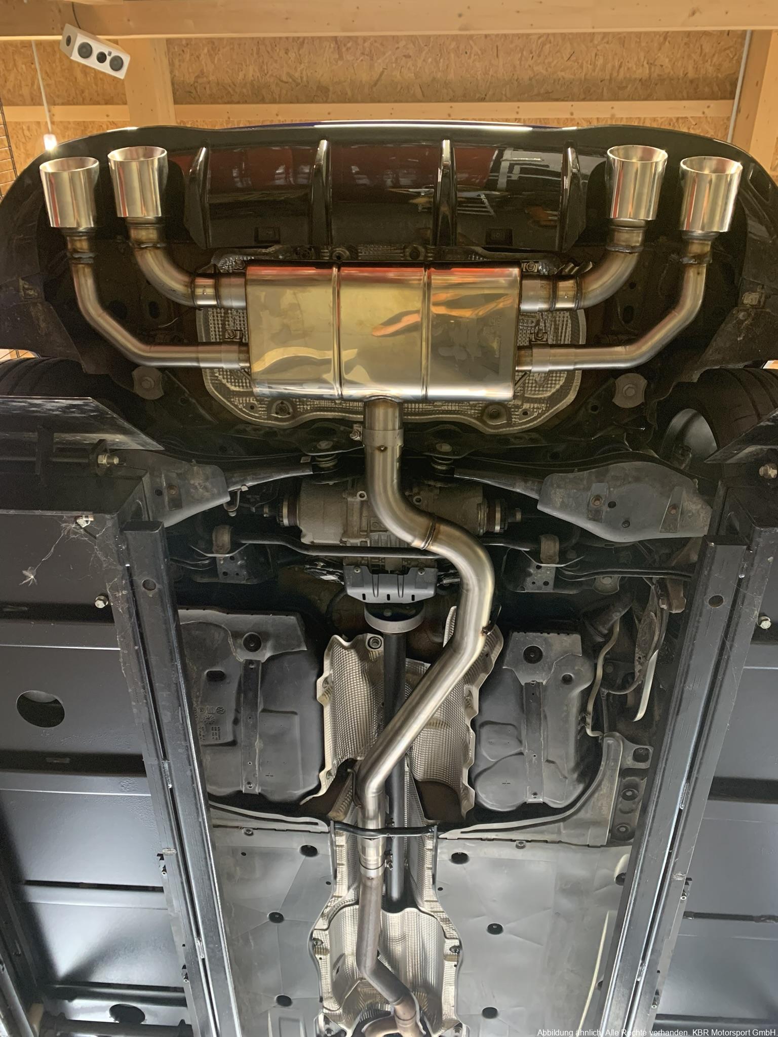 Handgefertigter Edelstahl Auspuff-Endschalldämpfer (Halbanlage ab OPF mit 2 Elektronischen Klappen)